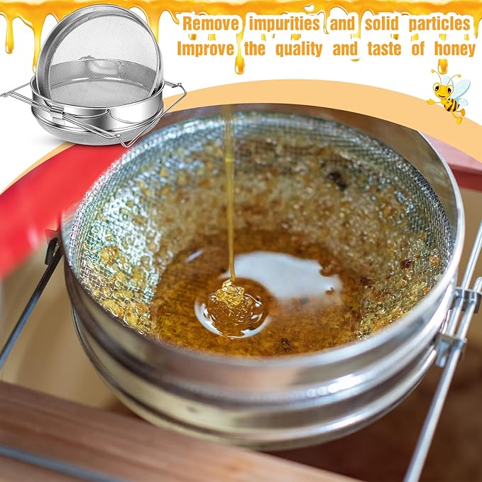 2 Set Honey Strainer for 5 Gallon Bucket Stainless Steel Honey Filter Double Strainer Bee Keeping Equipment Filter Bee Keeping Extract Tools