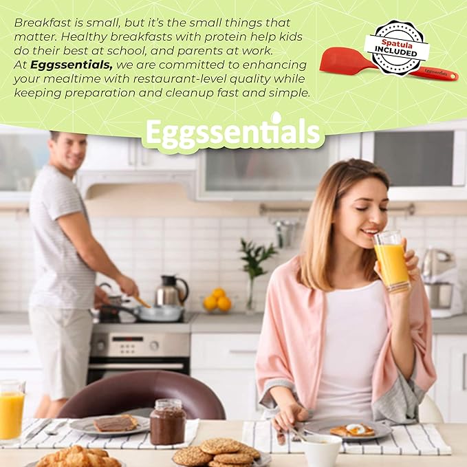 Eggssentials Poached Egg Maker Stainless Steel Egg Poacher Pan Food Grade Safe PFOA Free with Spatula