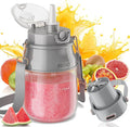 Portable Blender, Prasky Personal Blenders for Shakes and Smoothies with 27oz Cup, Lid and Shoulder Strap, Type-C USB Rechargeable, Personal Size Blenders BPA-free for Travel/Kitchen (Gray)