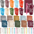 Teenyyou 60 Pcs Employee Appreciation Gift Set, 16oz Tumbler with Lid Notebook Pen Bulk Thank You Gift Holiday Party Favor for Teachers Office Coworker Teacher Staff Team (Fresh Color,Delicate Style)