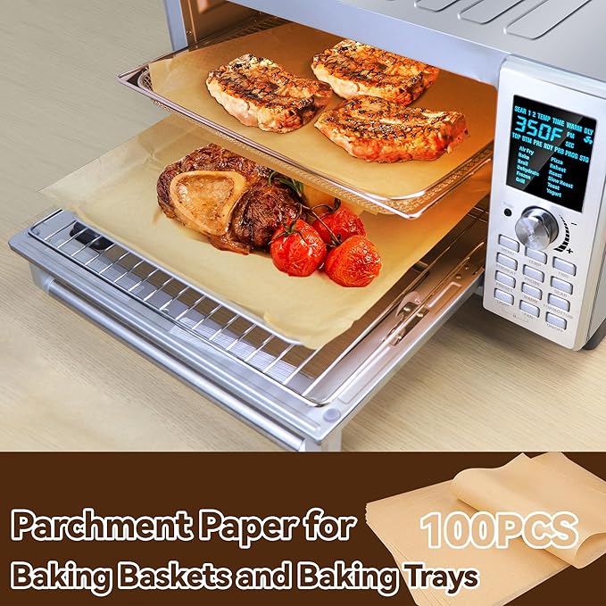 Air Fryer Accessories Compatible with Nuwave Bravo Air Fryer Toaster, Baking Set with Air Fryer Basket Baking Pan Parchment Paper Disposable Airfryer Liner