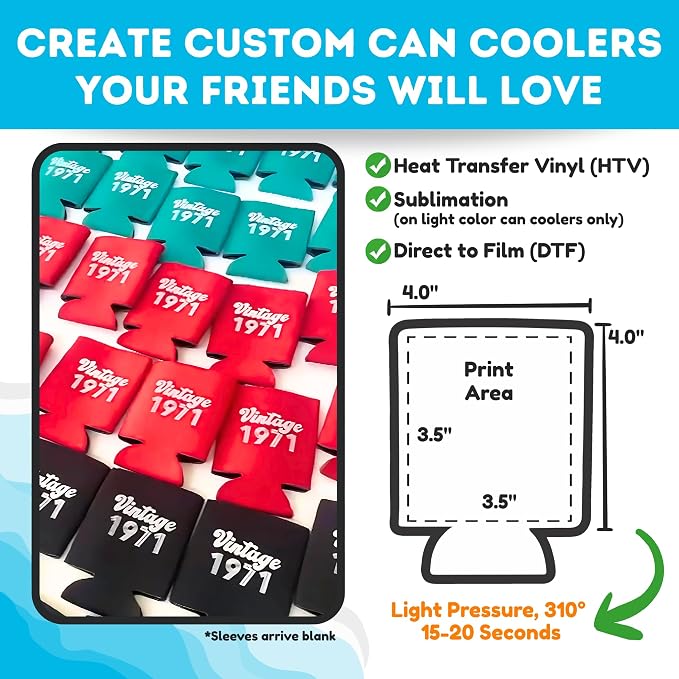 TahoeBay Bulk Blank Beer Can Cooler Sleeves (50-Pack) Sublimation Blanks for Vinyl Plain Soft Foam Can Sleeves Coolers for Soda Cans & Bottles Black, White, Assorted Solid Color (Purple)