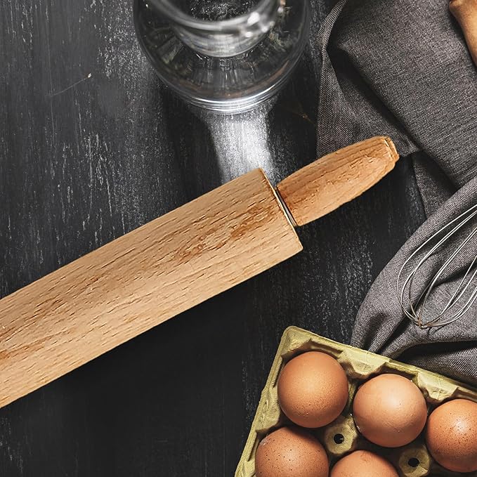 Mrs. Anderson's Baking Children’s Classic Wooden Rolling Pin, German Beechwood With Steel Ball Bearings, 7-Inch x 1.5-Inch, Smooth Effortless Rolling For Dough And Pastry