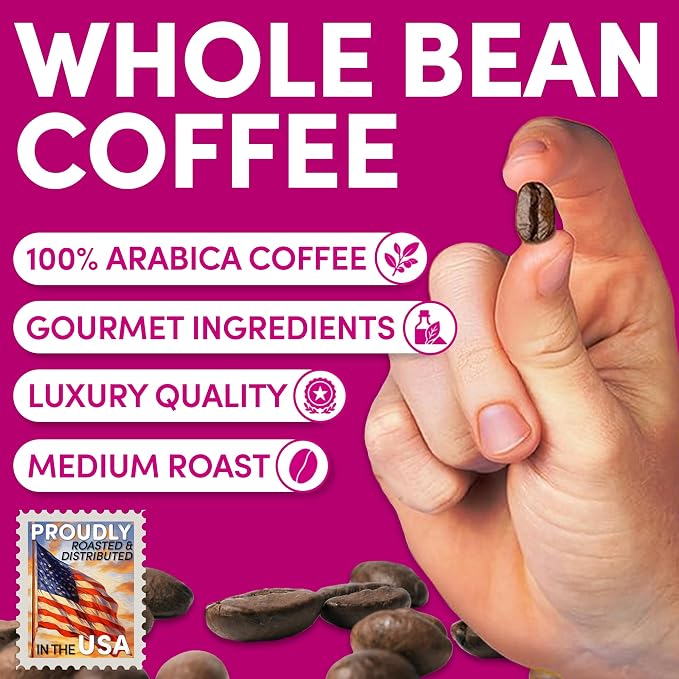 Sarasota Coffee Whole Bean Jamaican Me Crazy | Medium Roast Gourmet Flavored Coffee Beans | Low Acid, Mold Free, Specialty Grade Bulk Beans | 5lb (80 oz)
