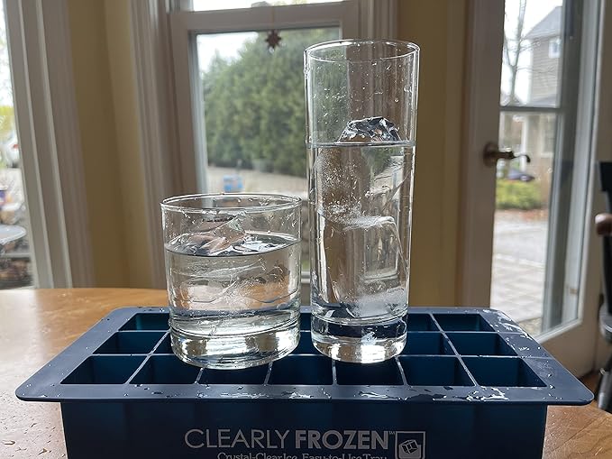 ClearlyFrozen High Capacity (21 x 1.3 Inch) Home Clear Ice Cube Tray/Ice Cube Maker with Multi-Size Mold Design Expandable to 21 1.3 x 1.3 x 2 Inch Ice Rectangles