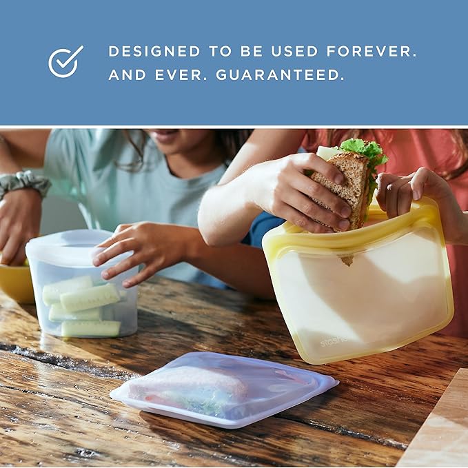 Stasher Silicone Reusable Storage Bag, Stand-Up Mega Bag, Reusable Freezer Bag, Microwave, Dishwasher, Oven Safe, Sous Vide, Premium Lunch Container, Eco Friendly, Food Storage Bag, 104 oz, Sea Urchin | Reusable Food Bag