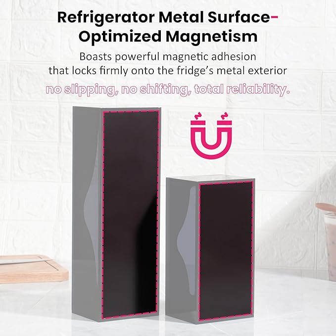 LUVCOSY Acrylic Food Bag Storage Organizer Magnetic Fridge Attachment Compatible with Ziploc Sandwich/Snack/Grip'n Seal Quart/1 Gallon, Dispenser for Ziploc Bags, Kitchen Organization, 2 Packs