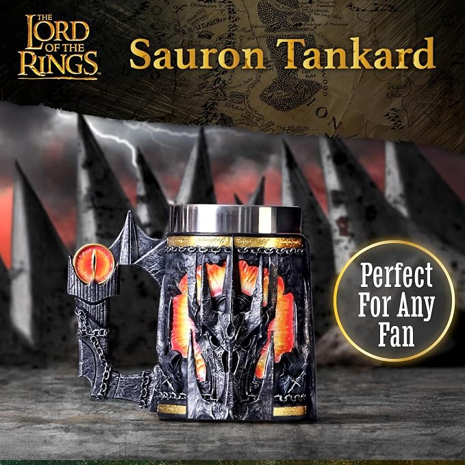 Nemesis Now Lord of the Rings Tankard, Hand-Painted Resin Mug, Officially Licensed Collectible, 15.5cm - Sauron