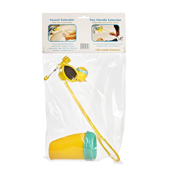 Aqueduck Faucet Handle Extender Set. Connects to Sink Handle and Faucet to Make Washing Hands Fun and Teaches Your Baby or Child Good Habits and Promote Independence to Them.