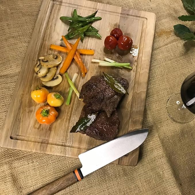 Pennsylvania Woodworks Walnut Wood Cutting Board with Juice Well, 17 x 14 inches, Made with premium US Walnut wood in the USA