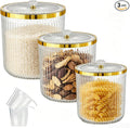 Rice Storage Container,Pantry Large Food Storage Organization with Lids&Scoop Airtight Cereal Dispenser for Flour, Sugar, Cereal, Rice, Cereal,Dry Goods,（3PC；12&7.9&5.8QT）