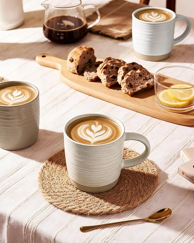 famiware Coffee Mugs Set of 4, 13 oz Mug Set, Ceramic Cup Set with Handle for Coffee, Tea, Cocoa, Milk, Constellation Series, Multi-color