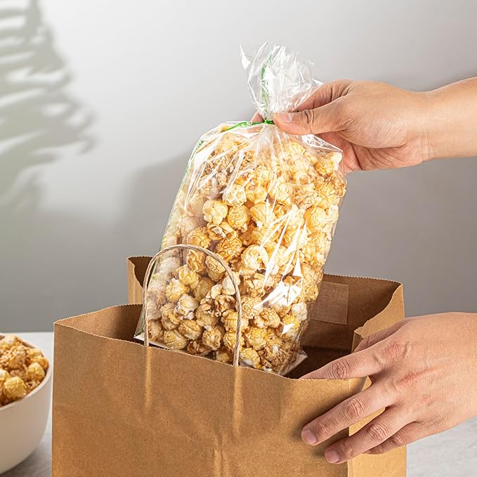 Resturantware Plastic Gusset Bags 100 Count 5" x 3" x 12" Wicker Dispensing Bottom Gusset Clear Plastic Bags Heat Sealable For Sourdough Bread Cookies Pastries Rolls For Home Bakers And Bakeries