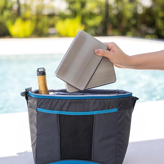 Outset Stainless Steel Ice Packs, Set of 2 Travel Ice Packs, 7” x 4.75” x 0.5”