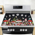 Farmhouse Mushroom Stove Top Covers for Electric Stove 20x28 Inch Farmhouse Heat Resistant Glass Top Stove Cover Washable Foldable Cooktop Protector