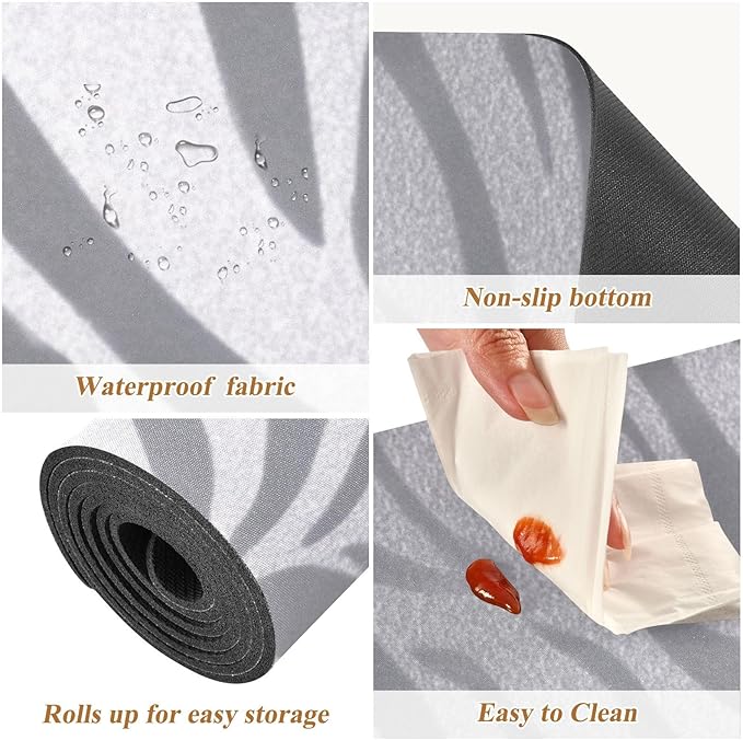 2 in 1 Table Runner Trivet for Hot Pots and Pans Heat Resistant Non Slip Waterproof 39 x 12 Inch Decorative Table Protector for Kitchen Countertop Light Silvery Zebra Print