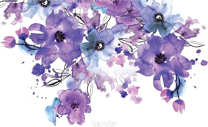 Tervis Made in USA Double Walled Watercolor Floral Purple - Crystal Insulated Tumbler Cup Keeps Drinks Cold & Hot, 16oz, Delicate Bouquet