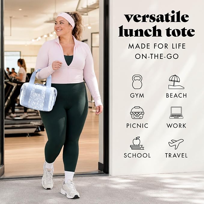 Fit & Fresh Remi Lunch Bag for Women Work – Neoprene Lunch Tote with Containers & Ice Pack, Reusable Meal Prep Lunch Box, Large Capacity, Machine Washable