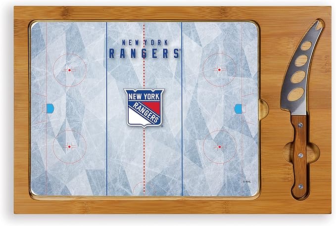 PICNIC TIME NHL unisex-adult NHL Icon Glass Top Cutting Board & Knife Set