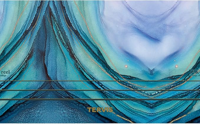 Tervis Traveler® Stainless Steel 20oz Traveler™ with Slider Lid | Inkreel - Teal Wave | Double-Wall Vacuum Insulated Travel Cup, Keeps Drinks Hot