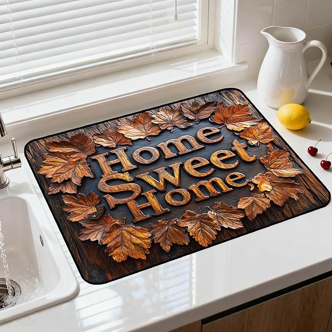 Stove Top Cover for Electric Stove, Vintage Farmhouse Style Glass Cooktop Protector, Multi-functional Kitchen Counter & Washer Top Cover
