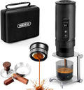 HIBREW H4C Ultra Portable Electric Espresso Maker, 51mm Bottomless Professional Coffee Maker, USB-C Rechargeable for Ground Coffee, Compact for Camping and Travel, with Foldable Holder & Carrying Case