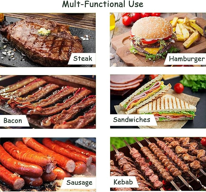 Smash Burger Kit, Heavy-Duty Round & Rectangle Cast Iron Smash Bacon Press, Spatula, Hamburger Stuffed Patty Maker & Patty Papers, Burger Tool for Blackstone Grill and Griddle Accessories Barbeque
