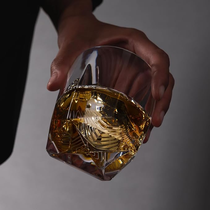NORLAN Rauk Heavy Tumbler, 250 mL (8.5 oz) / Clear - Heavy-based Crystal Lowball Tumblers for Whiskey, Bourbon, Scotch, or Other Fine Spirits.
