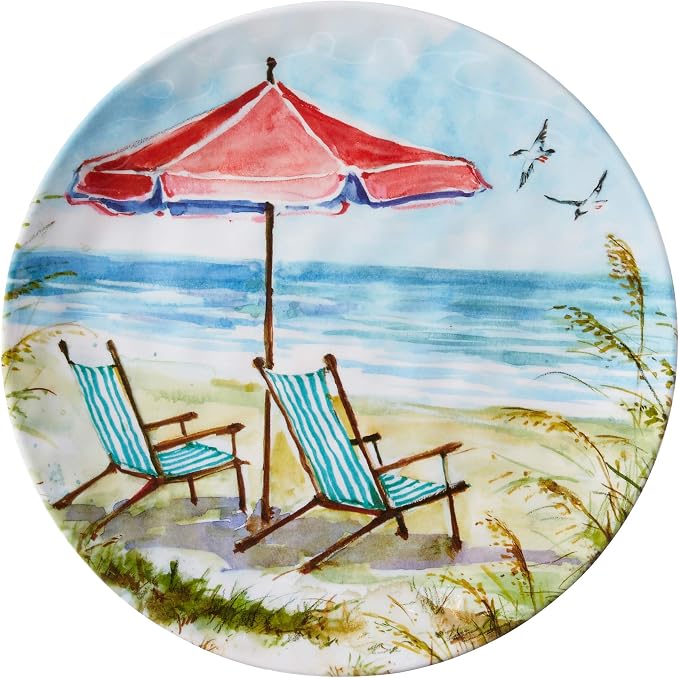 Ocean View 12 pc Melamine Dinnerware Set, Service for 4