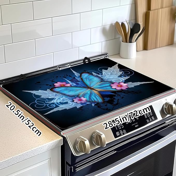 Decorative Electric Stove Top Covers, Heat Resistant Silicone Stove Cover Mat, Stove Top Protectors for Electric Flat Glass Stoves, Adds Extra Counter Space for Small Kitchens and Apartments