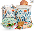 Beeswax Bread Bag for Homemade Bread & Beeswax Wrap Set, 2 XL Sourdough Bread Bags + 2 Beeswax Wraps for Food | Keep Bread Fresh, Breathable, Reusable & Less Waste Storage for Home Bakers | Beeswax Bread Bag