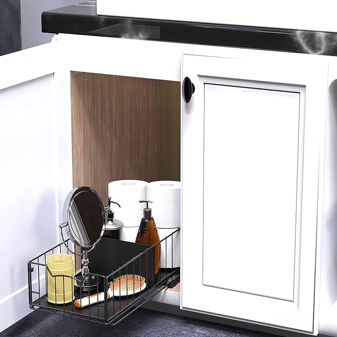 Simple Houseware 3 Tier Basket Drawer + Cabinet Pull-Out Shelf