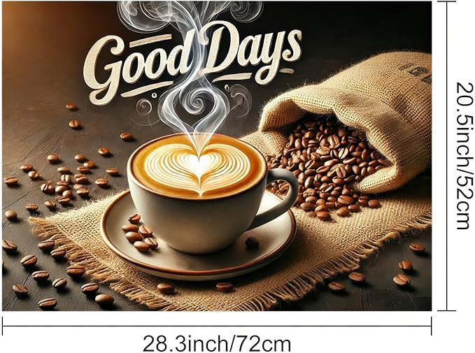 HOMETITUTE Stove Top Cover for Electric 28x20 Inch Diatomite Good Days Stovetop Covers Coffee Bar Decor Kitchen Countertop Pad Mat Coffee Station Mat Heat Resistant Cooktop Protector Decor