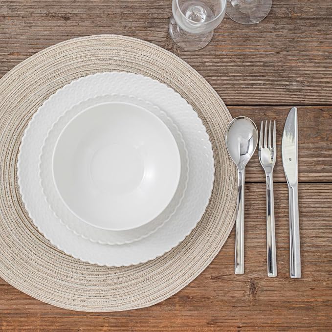 HOMBENE Dinnerware Set, 12 Piece Porcelain Dinnerware with Plates, Bowls and Dishes, Modern Dish Set for 4