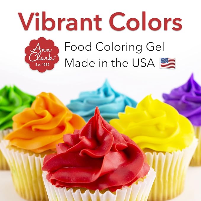 Ann Clark Professional Grade Food Coloring Extra Large 13.5 oz Bottles 12-Color Set