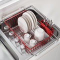 JASIWAY Red in Sink Dish Drying Rack, Expandable Stainless Steel Small Dish Rack Over Kitchen Sink, Plate Drainer Strainer with Utensil Holder & Cup Holders, Counter Space Saving Wire Dryer Rack