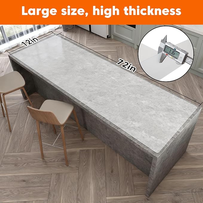 Large Silicone Mats for Kitchen Counter,12"x72" Cuttable Silicone Roll for Silicone Heat Resistant Mat Silicone Placemat Table Runner,New Skin-Friendly Material Countertop Protector,Translucent