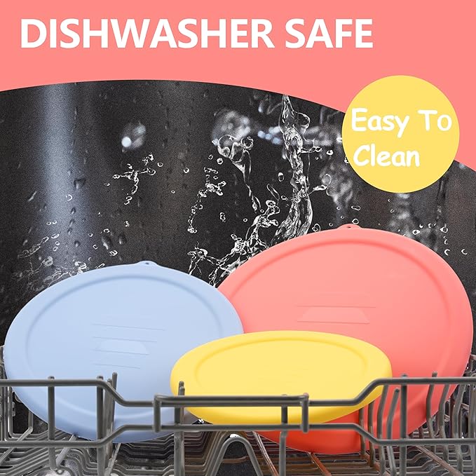 Silicone Replacement Lids for Pyrex Smart Essentials Prepware 325 Rimmed Glass Mixing Bowl, Food Grade Silicone, Sturdy & Durable Cover, Dishwasher & Microwave Safe - 1 Pack