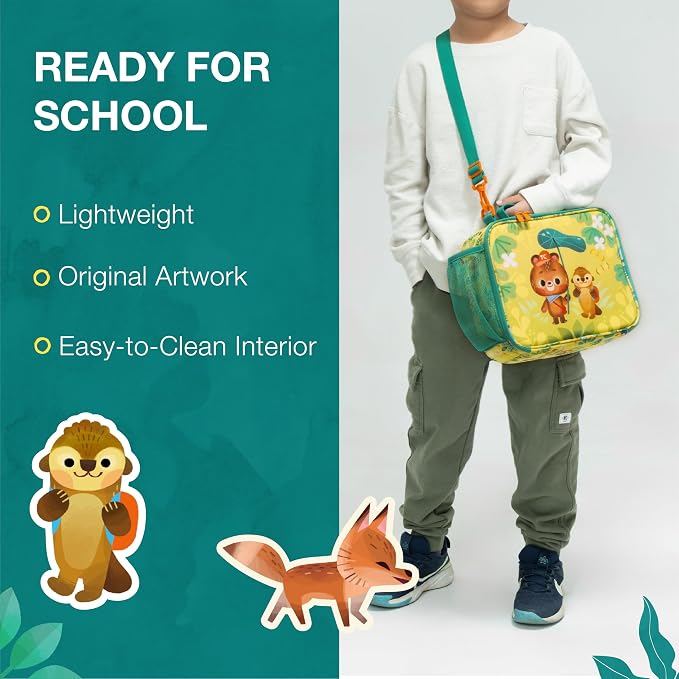 Traveler's Choice Kids JoJo the Bear's School Adventure, Jungle, Lunch Bag (8.5 x 10 x 4)