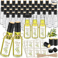 Havawish 50 Pcs 3oz Homemade Olive Oil Glass Bottles Hot Sauce Bottles with Leak Proof Screw Cap Funnel Bottle for Storing Homemade Olive Oil Wedding Baby Shower Holiday Gifts Favors(Clear)