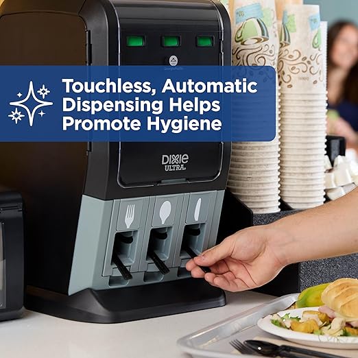 DIXIE ULTRA® SMARTSTOCK® MINI TRI-TOWER CUTLERY DISPENSER BY GP PRO (GEORGIA-PACIFIC), SERIES-T, BLACK, DUSSTDSP3MINI