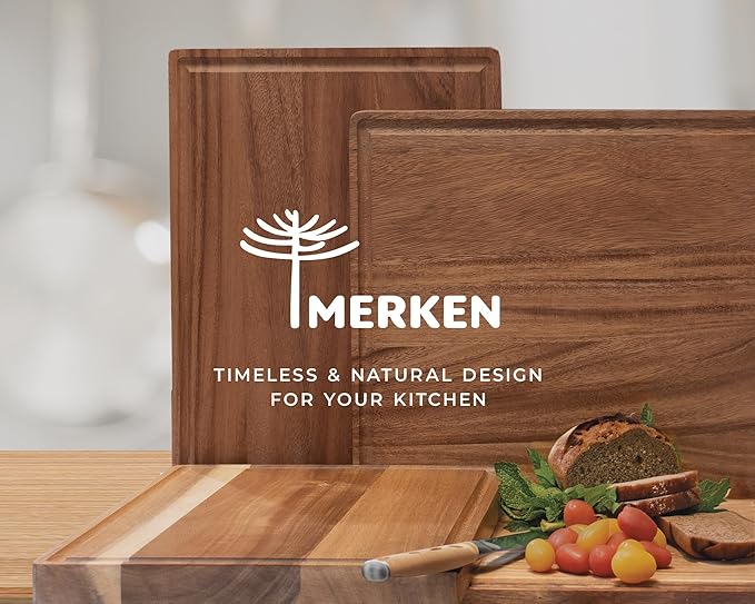 Walnut Wood Cutting Board – 15"x12" Butcher Block – Reversible Chopping Board with Juice Groove – For Meat, Cheese, Veggies, Charcuterie – Knife Friendly Kitchen Essential