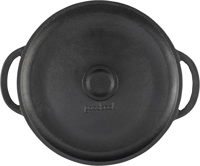 GoodCook Pre-Seasoned Cast Iron Dutch Oven, 5-Quart, Black