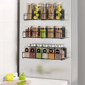 Mystozer 3 Pack Magnetic Spice Rack Organizer,Space Saver for Refrigerator and Whiteboard, Metal Fridge Shelf for Kitchen,Laundry Room,Barbecue Grill,Coffee Maker,Microwave Home Organization(Black)