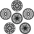 Trivets for Hot Dishes, Silicone Trivet Hot Pads for Kitchen, Silicone Trivets for Hot Pots and Pans, Round Silicon Pot Holder for Tabletop, Heat Resistant Mat for Countertop Set of 6 Black