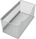 Ybmhome Wire Mesh Magnetic Storage Basket, Trash Caddy, Container, Desk Tray, Office Supply Organizer Silver for Refrigerator/Microwave Oven or Magnetic Surface in Kitchen or Office (1, Large)