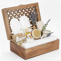 Mela Artisans 10.5” x 7.5” x 4” Mango Wood Box with Lid – Trellis Medium Burnt – Handcrafted Keepsake Box – Extra Large Storage for Jewelry & Home Décor Accents
