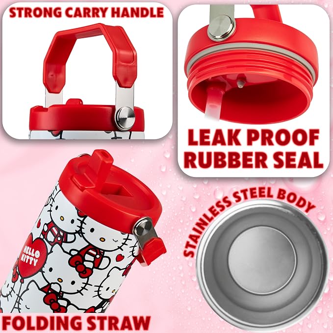 Get Trend Hello Kitty Sanrio Tumbler with Straw 30oz Girls Teens Women Insulated Cup with Lid Travel Mug for School, Sports, Kawaii Gifts for Girls (Aop Hello Kitty)