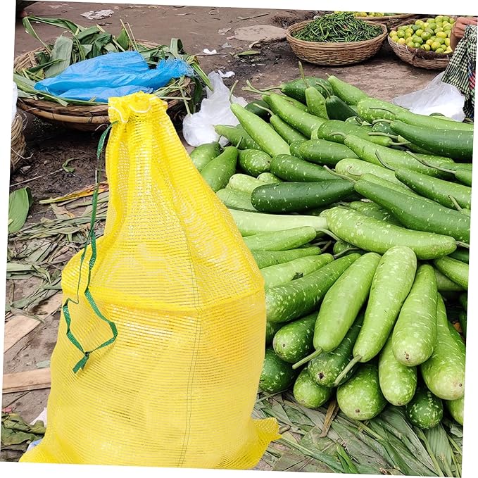 50pcs Reusable Produce Bags Mesh Storage Bags for Potatoes Onions Breathable and Washable Drawstring Mesh