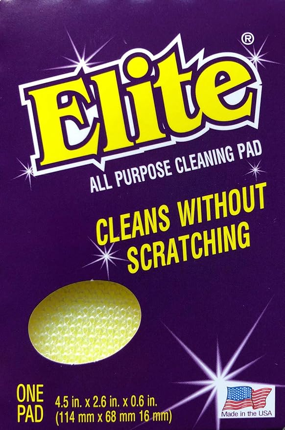 Elite All Purpose Cleaning Pad, 24 Pads (Individually Boxed) and Elite Buddy Dish Soap Dispenser and Sponge Caddy (White)